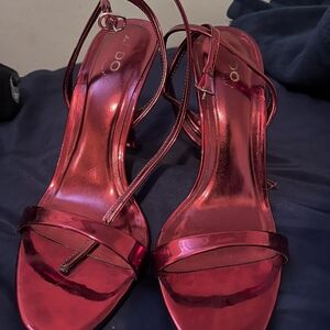 Aldo Shiny Red Strappy Heels